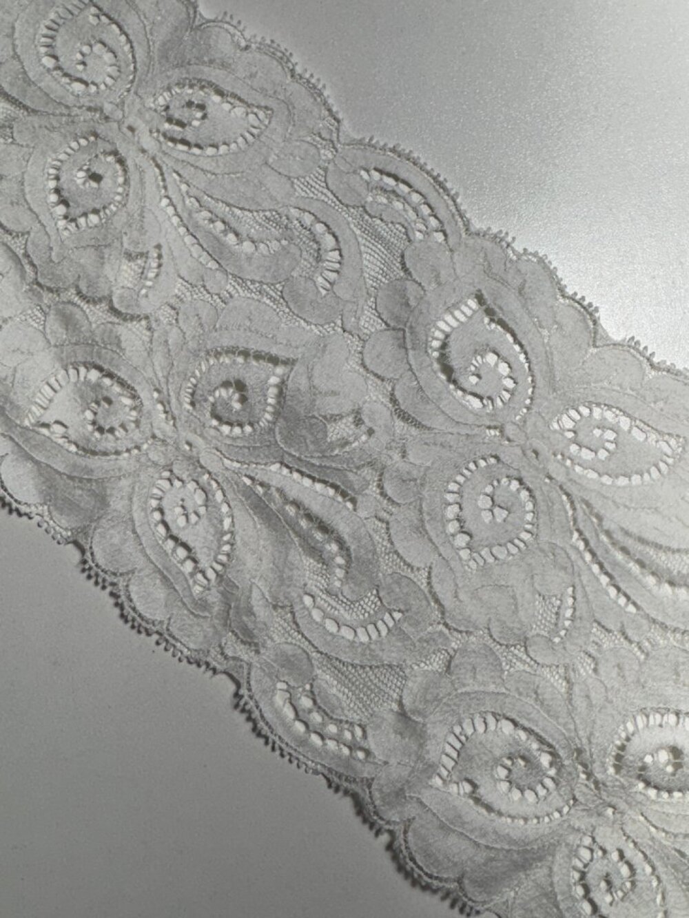 3 Yards - 5" Scalloped Flat White Lace Craft Sewing Wedding #436
